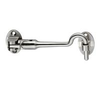 Silent Pattern Cabin Hook & Eye Satin Stainless Steel 100mm Arm Cabinet Hatch Loops Metallics One Size