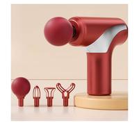 Silent Plastic Massage Gun with 4 Massages Heads Mini Percussion Massager with 6 Speeds Portable Handheld Massagers Compact(Rot)