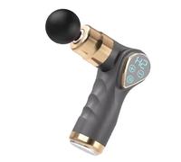 Silent Plastic Massage Gun with 4 Massages Heads Rechargeable Handheld Massagers with Heat Foldable Percussion Massager Compact(Gray)