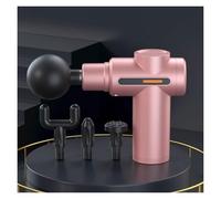 Silent Plastic Massage Gun with 6 Speeds and 4 Massages Heads Powerful and Quiet Handheld Massagers Home and Office Use Compact(Pale Red)