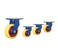 Silent plate casters with metal bearing bracket,Heavy duty 360 swivel caster,For crib school factory,950lb, 4 piece set (4in)