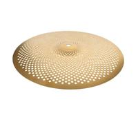 Silent Practice Cymbal 14 Inch Low Volume Hi-hat for Drumming | Stainless Steel Alloy, Golden Finish, Perforated Design, Enhanced Sound Layers, for Artists and Professional Drummers
