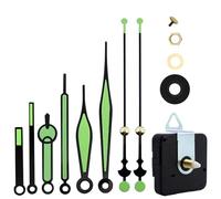 Silent Quartz Clock Mechanism Kit - Clock Mechanisms Battery Powered with 3 Styles Glow In The Dark Clock Hands, Replacement DIY Repair Parts for Home Restaurant Office (Black+Green)
