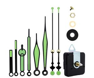 Silent Quartz Clock Mechanism Kit - Clock Mechanisms Battery Powered with 3 Styles Glow In The Dark Clock Hands, Replacement DIY Repair Parts for Home Restaurant Office (Black+Green)