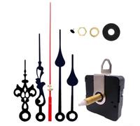 Silent Quartz Clock Movement Kit - Long Shaft and Short Shaft with Hands Battery Powered - Wall Clock Movement Replacement Kit with 2 Pairs Hands, Spades, Fancy, Straight(Red Shaft 31mm)