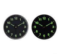 Silent Quartz Wall Clock With Glow In The Dark Feature, Round Luminous Design For Easy Time Reading In Low Light, Battery Operated With Tempered Glass Cover For Durability(B)