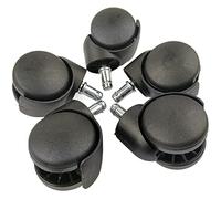 Silent Replacement Wheels for Office Chair - 5 PCS Black Universal Casters for Computer Chair Smooth Rolling No Noise& Easy Installation