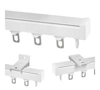 Silent Roller Curtain Track Ceiling or WallMounted Black & White Aluminium Room Divider Straight Rails for Hanging Curtains & Panels Perfect for Home & Office Use