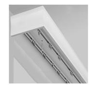 Silent Rollers 1.4m (4.6ft) White Aluminum Alloy Curtain Pelmet Box with Double Rails Ceiling Mount Bedroom Track System for Smooth Operation
