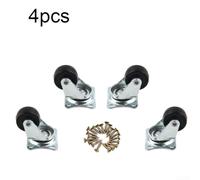 Silent Rolling Castor Wheels 1" for Home Office | 360-degree swivel action, smooth rolling, easy maneuverability, silver finish, 1-inch diameter