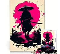 Silent Ronin Under The Blood Moon Jigsaw Puzzle 1000 Piece for Teenagers Recall Upgrade Relax Mind Clear Cut Fine Art Piece 38x26cm