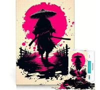Silent Ronin Under The Blood Moon Jigsaw Puzzle 1000 Piece for Teenagers Recall Upgrade Relax Mind Clear Cut Fine Art Piece 38x26cm