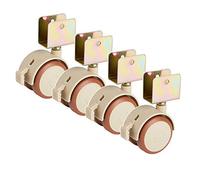 Silent Rubber Crib U Bracket Swivel Wheels 4 PCS Twin 2 Inch Bed Accessories with Brake 100KG Capacity for Baby Cot Smooth & Quiet Movement