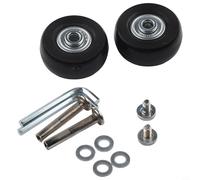 Silent Rubber Luggage Replacement Wheels with Double Bearings, Wear-Resistant Suitcase Rollers for Inline Skates and Scooters, Repair Kit with Tools, Multiple Sizes Available(43mm*18mm)