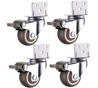 Silent Rubber Wheels for Furniture - 2" Universal Swivel Replacement Casters with Brakes for Baby Cribs Beds Tables and Chairs - 4-Pack Heavy-Duty Support