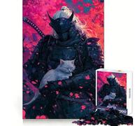 Silent Samurai ﹨u Cat for Adults 1000 Piece Puzzle Mind Exercise Toy Gentle Leisure Design Assembly Seasonal Gift 50x75cm