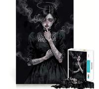 Silent Secrets︰ Dark Angel Portrait 1000 Pieces Jigsaw Puzzles for Teenagers Logic Ability Toy Light Relax Accurate Cut Classic Gift 38x26cm
