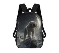 Silent Sentinel of The Moonlit Peaks - Ethereal Wilderness Guardian Backpack 3D Printed Children's School Backpack Kids Travel Backpacks High Capacity Book Bags Children's Backpack Rucksack 17inch