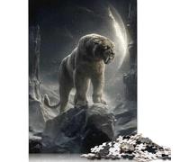 Silent Sentinel of The Moonlit Peaks - Ethereal Wilderness Guardian Puzzles 1000 Pieces for Teenagers Gifts Paper Puzzle Adult Jigsaw Puzzle Family Fun Jigsaws Puzzles 38x26cm/1000pcs