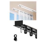 Silent Sliding Aluminum Ceiling Rail Set, Recessed Track System for Suspended Ceilings, Easy Inllat, Modern Home Decor, Smooth, Ideal for Home Improvement