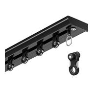 Silent Sliding Curtain Track System - 18ft Aluminum Alloy Ceiling Rail for Room Divider & Bay Window Shower Curtains - Complete Kits in Black (550cm)