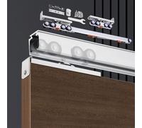 Silent Sliding Door Track for 3-5cm Thick, Smooth Pocket Door Track Hardware with Soft Close Feature, Heavy Duty Metal Single Wooden Door Rail(Silver,80in/203cm)