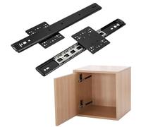 Silent Sliding Pocket Door Hardware - 30-70cm Metal Ra for 20kg Load - Hidden Slide Accessories for Embedded Cabinets (60cm) - Smooth & Operation