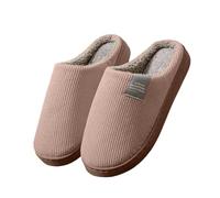 Silent Slippers Solid Fuzzy Non Slip Couple Autumn Winter Indoor Home | Velvet fabric, solid fuzzy finish, silent non slip sole, couple matching pair, cream, size 36-43, for noise free evenings