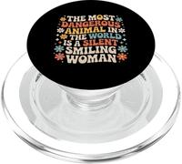Silent Smiling Woman Most Dangerous Animal - PopSockets PopGrip for MagSafe