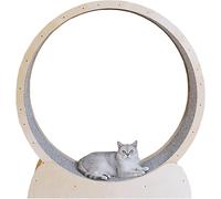 Silent Spinning Cat Exercise Wheel, Natural Wood Color, Cat Scratching Sport Toy for Kitty’s Longer Life, Cat Treadmill with Safety Lock Pin,Inner Diameter80cm/31.5"