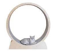 Silent Spinning Cat Exercise Wheel, Natural Wood Color, Cat Scratching Sport Toy For Kitty'S Longer Life, Cat Treadmill With Safety Lock Pin,Inner Diameter100cm/39.4