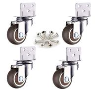 Silent Swivel Caster Wheels for Cribs - 4 Pack Heavy-Duty Rubber Wheels with L-Bracket, 65kg Capacity, Ball Bearings, Includes Screws (50mm, Universal Fit)