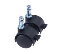 Silent Swivel Chair Wheel Caster 40mm M8 Screw Plate Replacement - Heavy-Duty Trolley Hardware with Brake - Protect Floors (1 Pair)