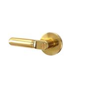Silent Three-Rod Handle Lock Bedroom Door Hotel Bathroom Heavy-Duty Single Tongue Ball Channel(Brushed Gold Without Key)