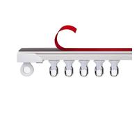 Silent Track, Punch-free Curtain Track, Self-adhesive, Single, Top-mount, Side-mount, Hook-type PVC Guide Rail, White(180cm(70.87in))