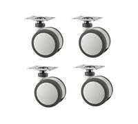 Silent Universal Swivel Caster Wheels with Brake - 3 Inch Double Disc TPR, Ultra Quiet & Durable, Heavy-Duty Plate Wheels for Furniture & Equipment Mobility