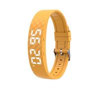 Silent Vibrating Alarm Bracelet - Rechargeable Wrist Watch, Alarm Reminder Function, Comfortable Sleep Friendly Design, Top Fitness & Sleep Accessory for Adults, Kids, Couples, Travel (Yellow)