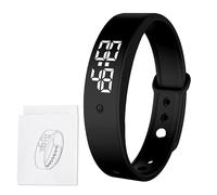 Silent Vibrating Alarm Wristband for who with Partners/New Borns/Children, 6×Alarms Pill Reminder Alarm Watch Wrist Clock 3×times Temperature Measurement for Deep Sleepers/Hearing Impaired Deaf
