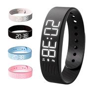 Silent Vibration Alarm Watch for Gentle Wake-Ups Snooze-Free Wristband Alarm with Adjustable Strap, Water-Resistant Design for Men, Women & Teens Ideal for Travel, Work & Shared Living (Black)