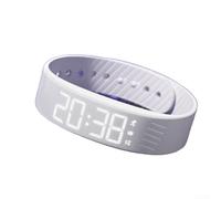 Silent Vibration Alarm Watch for Wake Up Multi-Function Smart Wristband with Step Counter Stopwatch and Sleep Monitoring Compatible with Black(White)