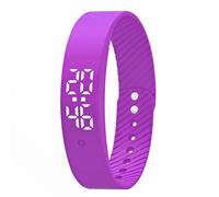 Silent Vibration Alarm Wristband, IPX57 Waterproof Fitness Tracker with Body Temp Sensor ±0.1℃, for Running Cooking Study Concentration Workout Purple