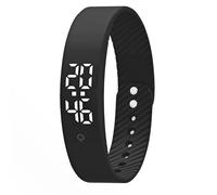 Silent Vibration Alarm Wristband, IPX57 Waterproof Fitness Tracker with Body Temp Sensor ±0.1℃, for Running Cooking Study Concentration Workout Black
