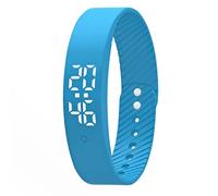 Silent Vibration Alarm Wristband, IPX57 Waterproof Fitness Tracker with Body Temp Sensor ±0.1℃, for Running Cooking Study Concentration Workout Blue