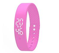 Silent Vibration Alarm Wristband, IPX57 Waterproof Fitness Tracker with Body Temp Sensor ±0.1℃, for Running Cooking Study Concentration Workout Pink