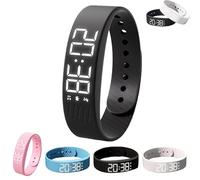 Silent Vibration Alarm Wristband, Rechargeable Wake-Up Reminder Bracelet, Discreet Wrist Alarm for Heavy Sleepers, Travel & Shared Rooms (C)