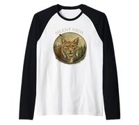 Silent Vigil Lynx Wildlife Nature Design Raglan Baseball Tee