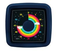Silent Visual Timer for Kids - 60 Minute Cube Desk Visual Countdown Timer with Rainbow Cloud, Plastic Easy Knob Timers for Cooking Classroom Homework, Great Gift for Special Needs, Navy Blue