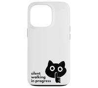 Silent Walking in Progress Cute Black Cat Lover, Quiet Shhh Case for iPhone 13 Pro