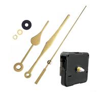 Silent Wall Clock Movement Kit with Long Shaft, DIY Quartz Repair Mechanism for Table Clocks, Includes 3 Hands, Gold and Black(18#028)