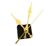 Silent Wall Clock Movement Kit with Long Shaft, DIY Quartz Repair Mechanism for Table Clocks, Includes 3 Hands, Gold and Black(24#0096)